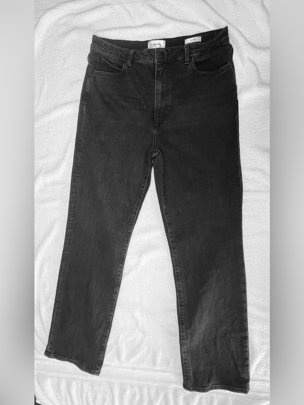 FRAME Denim "The Ruler" Straight Leg Jeans Black Wash | Size 31